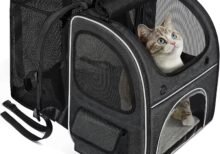BSCI Factory High Quality Foldable Pet Backpack Carrier for Small Dog Custom Cat Backpack Expandable Cat Backpack Carrier