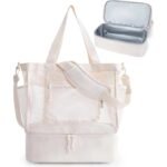 Multi-purpose Versatile Summer Beach Shopping Bag Mesh Tote Bag with Cooler